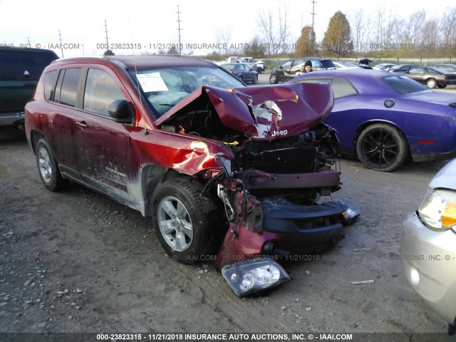 1C4NJCBB9GD604555 - 2016 JEEP COMPASS SPORT MAROON photo 1