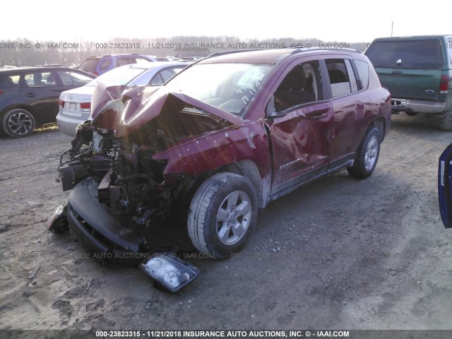 1C4NJCBB9GD604555 - 2016 JEEP COMPASS SPORT MAROON photo 2