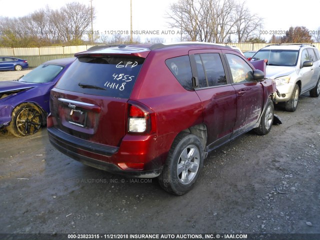 1C4NJCBB9GD604555 - 2016 JEEP COMPASS SPORT MAROON photo 4