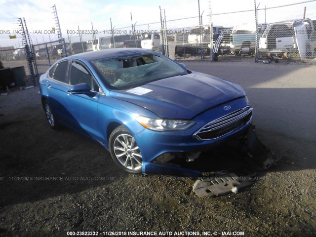 3FA6P0G74HR380096 - 2017 FORD FUSION S BLUE photo 1