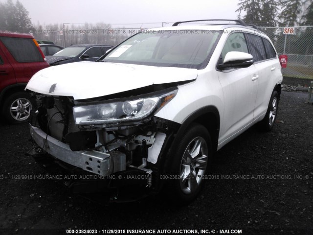 5TDDZRFH2JS814111 - 2018 TOYOTA HIGHLANDER LIMITED/LTD PLATINUM WHITE photo 2