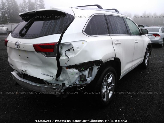 5TDDZRFH2JS814111 - 2018 TOYOTA HIGHLANDER LIMITED/LTD PLATINUM WHITE photo 4