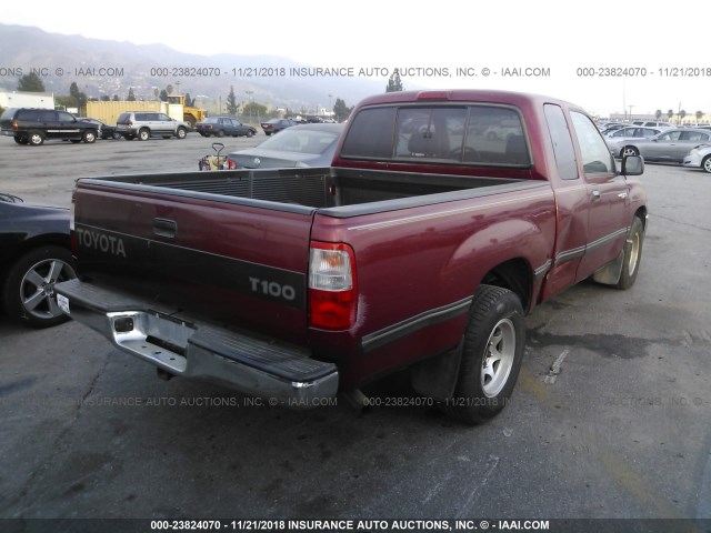 JT4TN12D9V0030657 - 1997 TOYOTA T100 XTRACAB RED photo 4