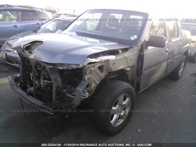 5FPYK1F29CB453302 - 2012 HONDA RIDGELINE RT GRAY photo 2