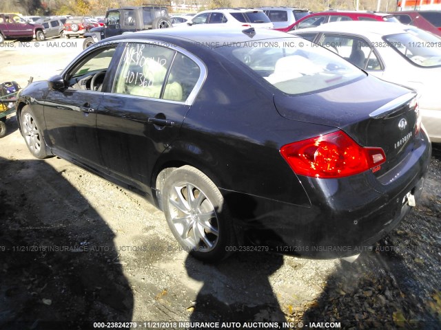 JN1CV6ARXBM401360 - 2011 INFINITI G37 BLACK photo 3