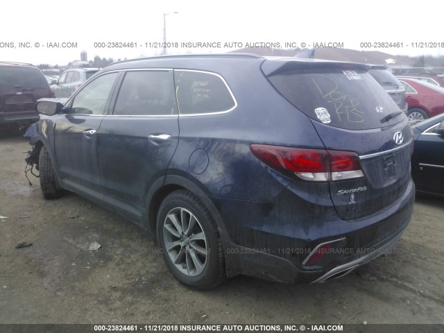 KM8SNDHF4HU223443 - 2017 HYUNDAI SANTA FE SE/LIMITED BLUE photo 3