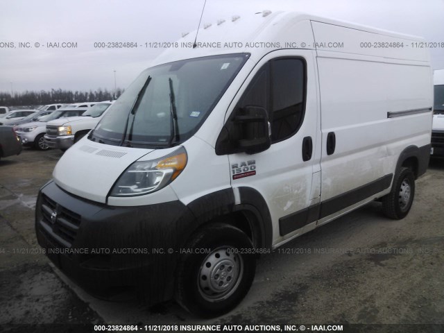 3C6TRVBGXJE102240 - 2018 RAM PROMASTER 1500 1500 HIGH WHITE photo 2