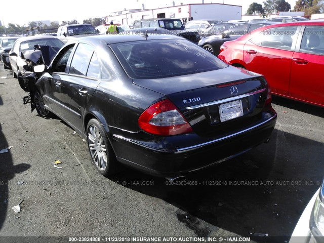 WDBUF56X48B220418 - 2008 MERCEDES-BENZ E 350 BLACK photo 3