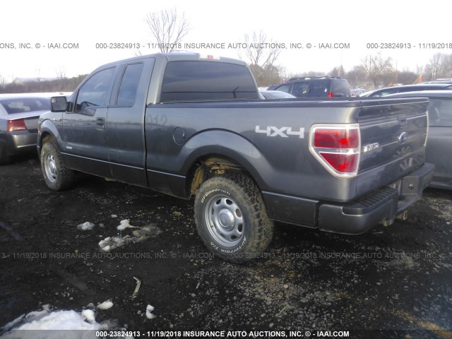 1FTFX1ET0DKF98342 - 2013 FORD F150 SUPER CAB GRAY photo 3