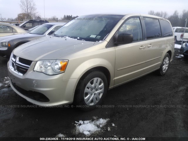 2C4RDGBG8ER185281 - 2014 DODGE GRAND CARAVAN SE TAN photo 2