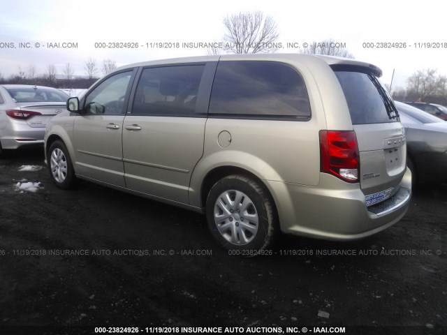 2C4RDGBG8ER185281 - 2014 DODGE GRAND CARAVAN SE TAN photo 3