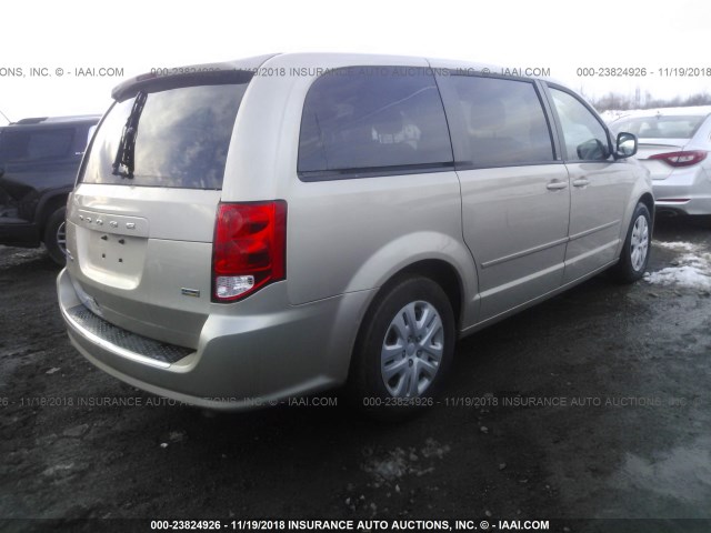 2C4RDGBG8ER185281 - 2014 DODGE GRAND CARAVAN SE TAN photo 4