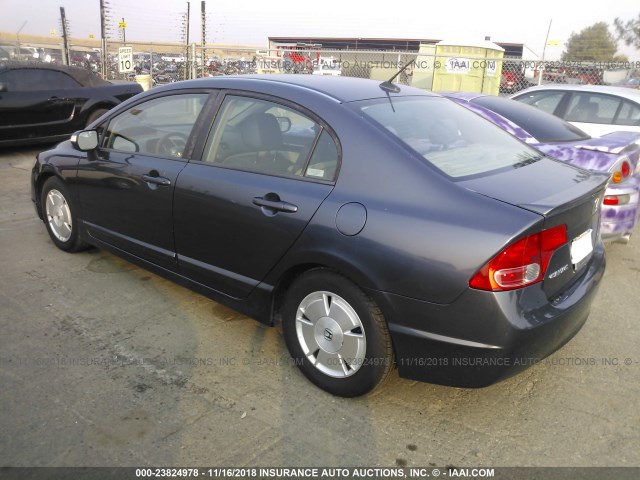 JHMFA36268S009740 - 2008 HONDA CIVIC HYBRID BLUE photo 3