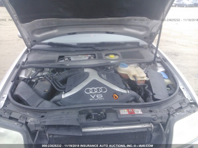 WAUCD64B54N103503 - 2004 AUDI A6 S-LINE QUATTRO SILVER photo 10