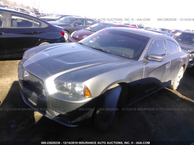 2C3CDXAT6CH316316 - 2012 DODGE CHARGER GRAY photo 2