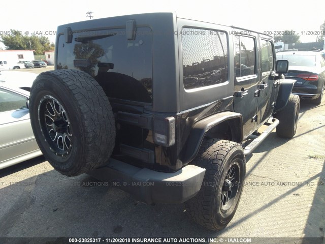 1C4BJWDG3CL225029 - 2012 JEEP WRANGLER UNLIMITE SPORT BLACK photo 4