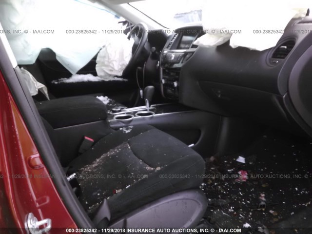 5N1AR2MM4FC681513 - 2015 NISSAN PATHFINDER S/SV/SL/PLATINUM RED photo 5