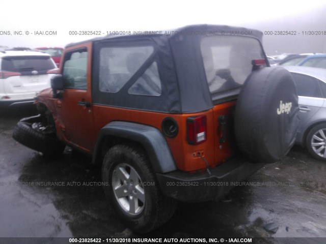 1J4AA2D10BL524261 - 2011 JEEP WRANGLER SPORT ORANGE photo 3