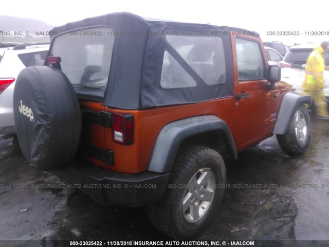 1J4AA2D10BL524261 - 2011 JEEP WRANGLER SPORT ORANGE photo 4