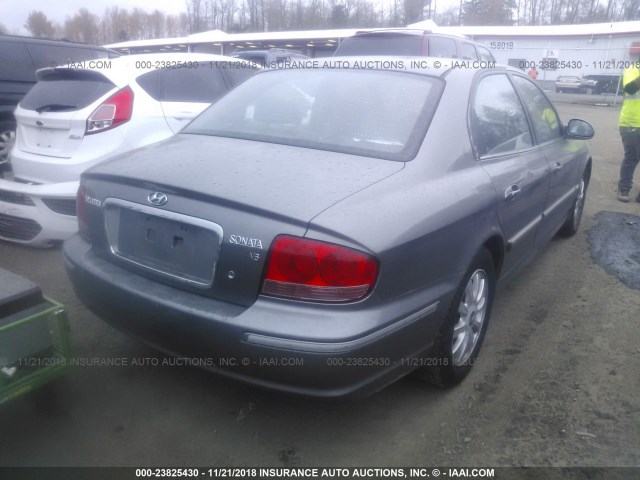 KMHWF35H84A058183 - 2004 HYUNDAI SONATA GLS/LX GRAY photo 4