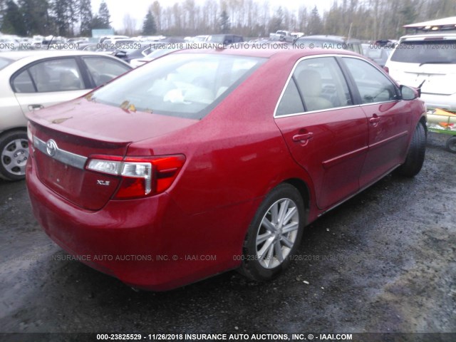 4T1BK1FK7CU519542 - 2012 TOYOTA CAMRY SE/XLE RED photo 4