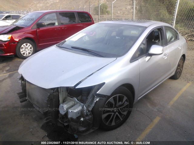 2HGFB2F99DH566831 - 2013 HONDA CIVIC EXL SILVER photo 2