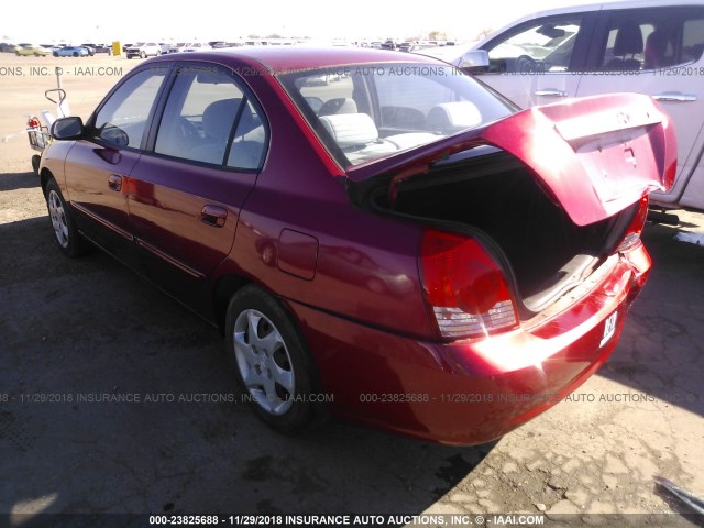 KMHDN46D15U950531 - 2005 HYUNDAI ELANTRA GLS/GT RED photo 3