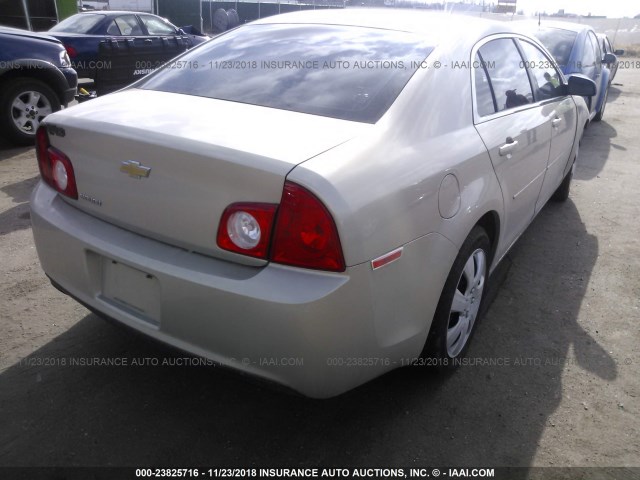 1G1ZA5E03CF339789 - 2012 CHEVROLET MALIBU LS GOLD photo 4