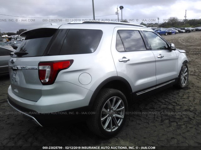 1FM5K7F82GGA26750 - 2016 FORD EXPLORER LIMITED SILVER photo 4