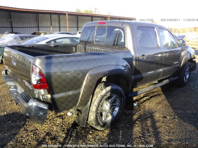 5TFJU4GN7DX043104 - 2013 TOYOTA TACOMA DOUBLE CAB PRERUNNER GRAY photo 4