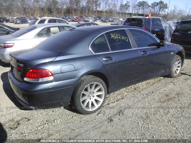 WBAGL634X2DP58296 - 2002 BMW 745 I BLUE photo 4