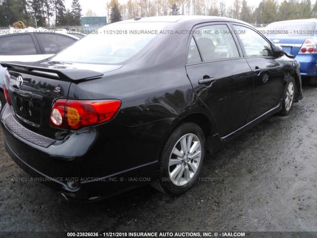 1NXBU40E29Z107388 - 2009 TOYOTA COROLLA S/LE/XLE BLACK photo 4