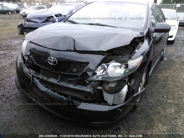 1NXBU40E29Z107388 - 2009 TOYOTA COROLLA S/LE/XLE BLACK photo 6