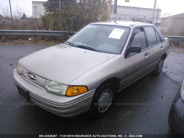 1FAPP14J8PW106793 - 1993 FORD ESCORT LX TAN photo 2