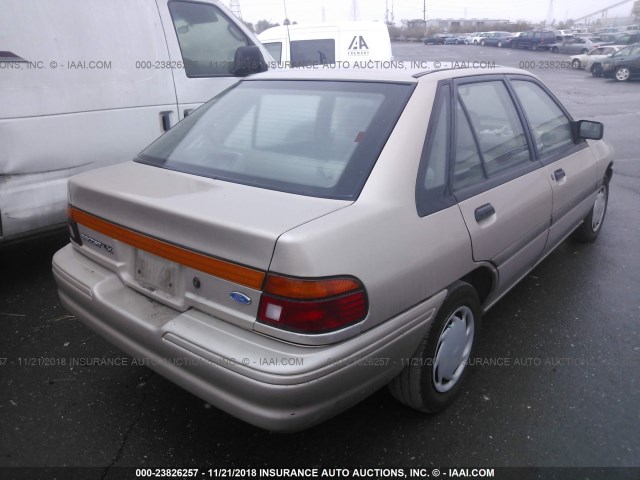 1FAPP14J8PW106793 - 1993 FORD ESCORT LX TAN photo 4