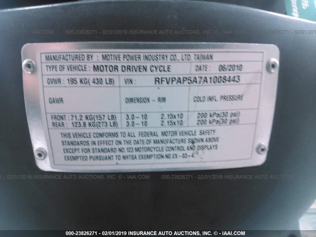 RFVPAP5A7A1008443 - 2010 GENUINE SCOOTER CO. BUDDY 50 BLACK photo 10