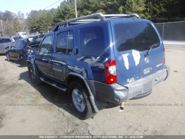 5N1ED28T92C540688 - 2002 NISSAN XTERRA XE/SE BLUE photo 3