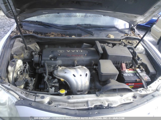 4T1BE46KX8U253000 - 2008 TOYOTA CAMRY CE/LE/XLE/SE SILVER photo 10