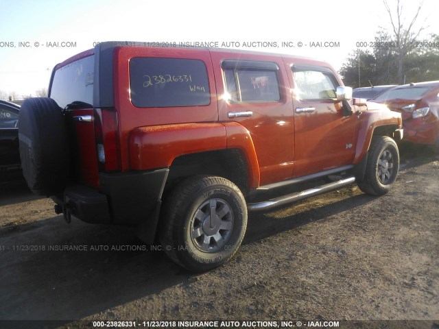 5GTEN13E688142038 - 2008 HUMMER H3 ORANGE photo 4