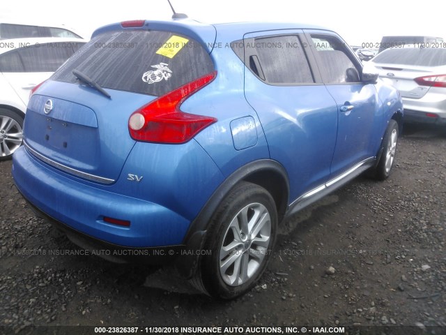 JN8AF5MR2BT018627 - 2011 NISSAN JUKE S/SV/SL BLUE photo 4