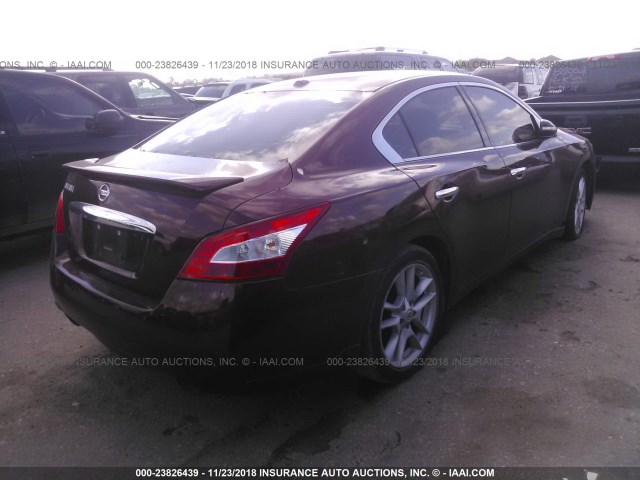 1N4AA5AP2AC870901 - 2010 NISSAN MAXIMA S/SV MAROON photo 4