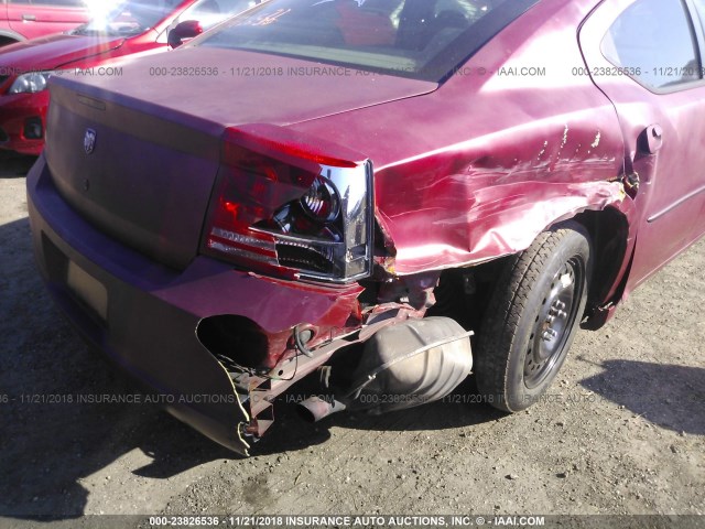 2B3KA43R56H356134 - 2006 DODGE CHARGER SE/SXT RED photo 6