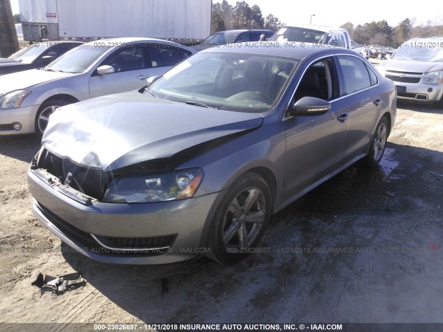 1VWBP7A31CC053666 - 2012 VOLKSWAGEN PASSAT SE GRAY photo 2