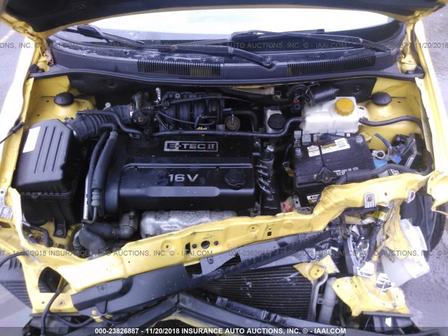 KL1TD62665B374170 - 2005 CHEVROLET AVEO LS YELLOW photo 10
