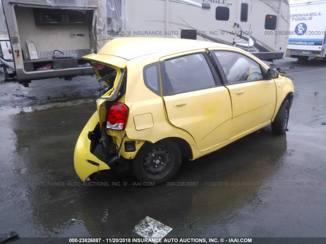 KL1TD62665B374170 - 2005 CHEVROLET AVEO LS YELLOW photo 4