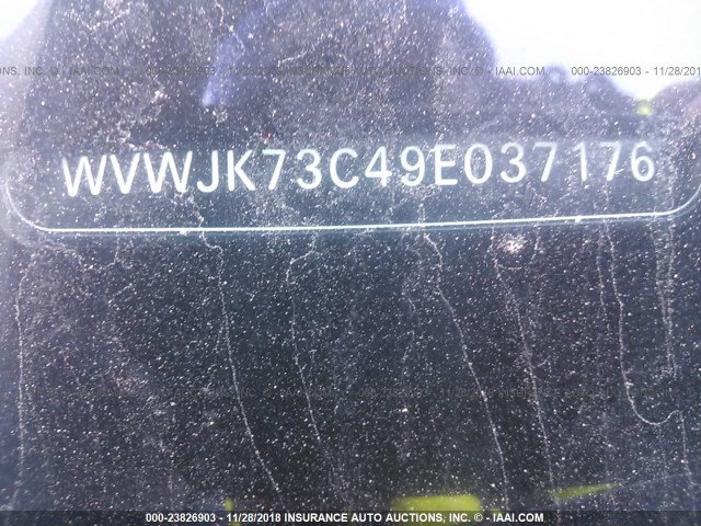 WVWJK73C49E037176 - 2009 VOLKSWAGEN PASSAT TURBO BLACK photo 9
