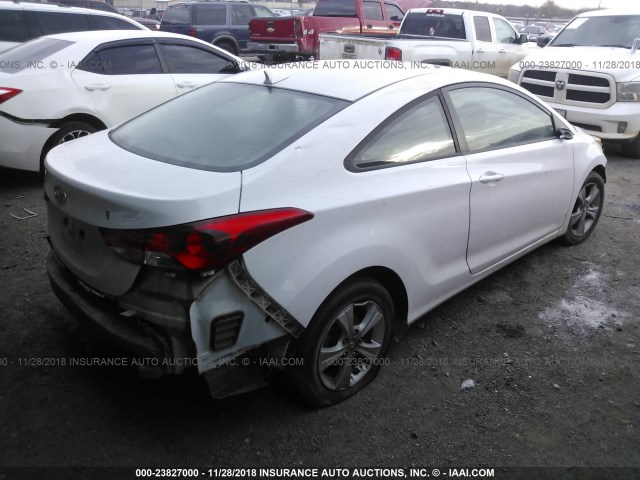 KMHDH6AE2DU004732 - 2013 HYUNDAI ELANTRA COUPE GS/SE WHITE photo 4