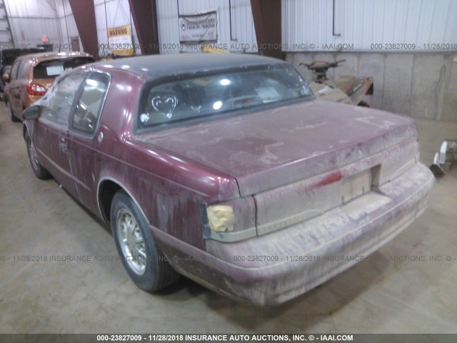 1MELM62W1RH643833 - 1994 MERCURY COUGAR XR7 MAROON photo 3