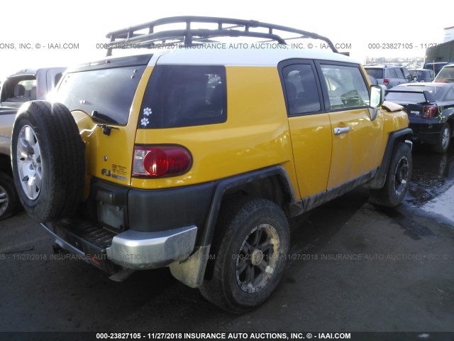 JTEBU11F770026493 - 2007 TOYOTA FJ CRUISER YELLOW photo 4