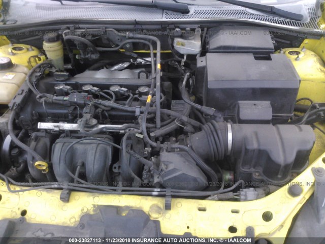 3FAFP31N25R110322 - 2005 FORD FOCUS ZX3 YELLOW photo 10